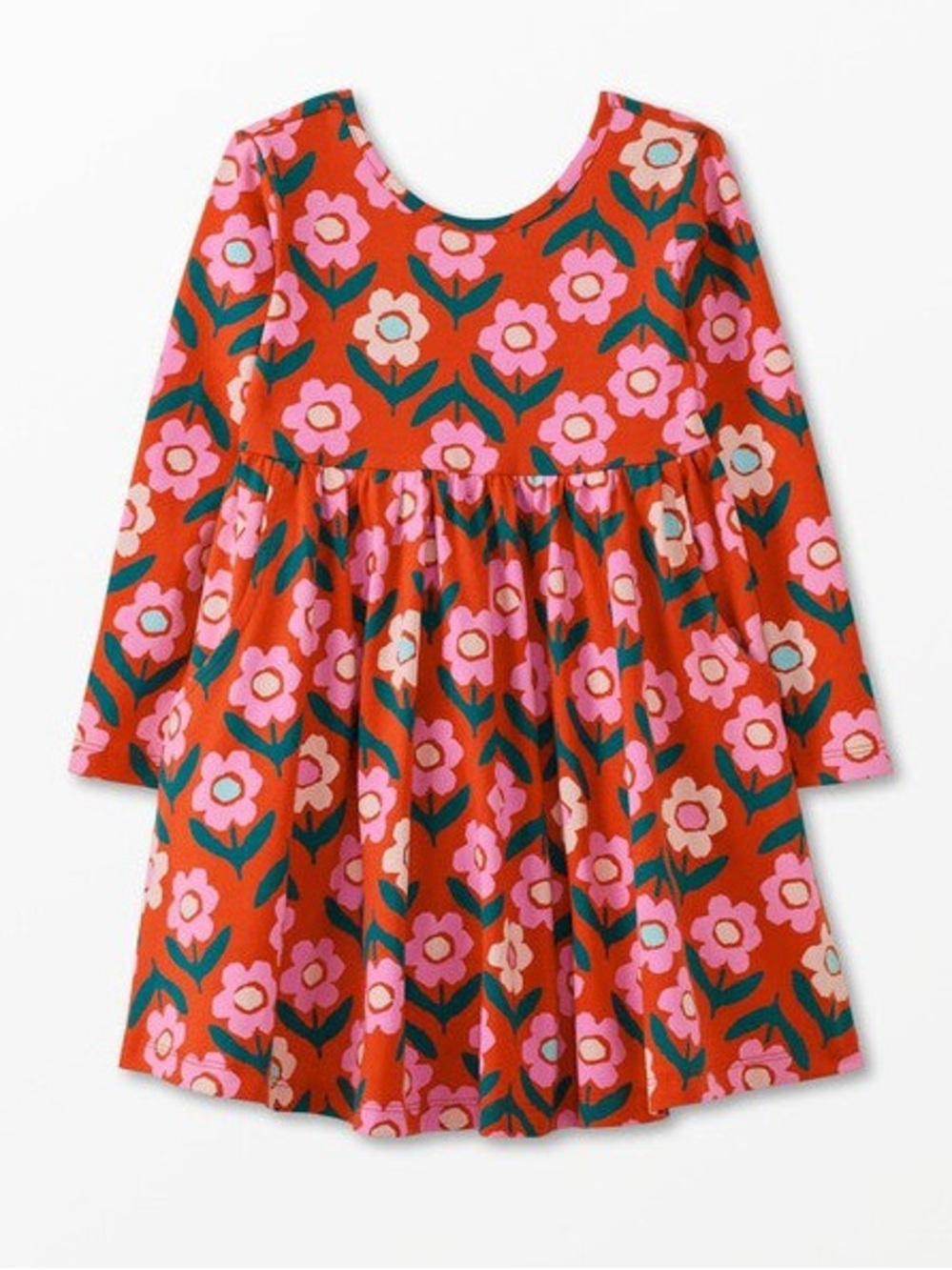 Hanna Andersson Girls Long Sleeve Cute Cosmo Skater Dress with Pockets Size 2T